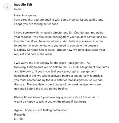 Great seem like I am getting help regarding my temporary disability status until later I get another email saying the complete opposite.