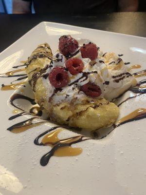 Tempura fried banana split