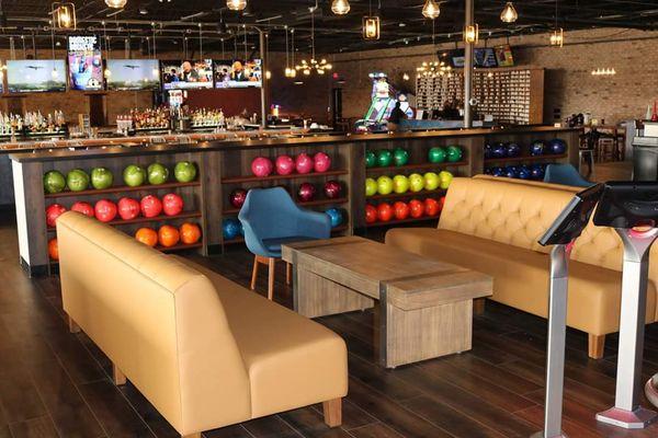 12 lanes of bowling with the comfort of couches and coffee tables!