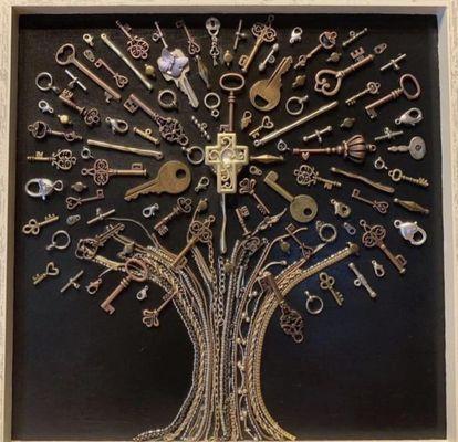 A customer presented us with a framed key tree! Our customers are special to us on so many levels.