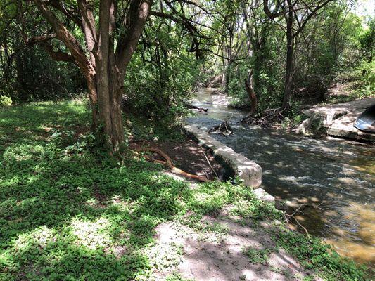 Great spot for a picnic just off the path on Gilleland Creek.