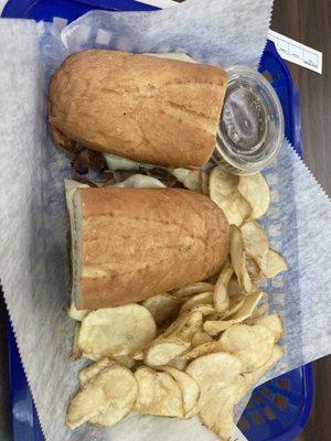 French dip sub with homemade chips