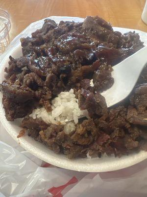 Beef teriyaki bowl (no cabbage) $9.50