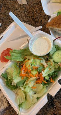 Half garden salad with ranch. They have the best ranch!