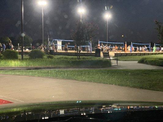 Every day and evening teens play basketball and volleyball as their parents socialize. Zero social distancing