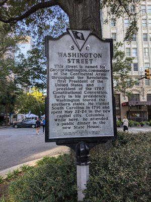 Washington Street Historical Marker, Columbia