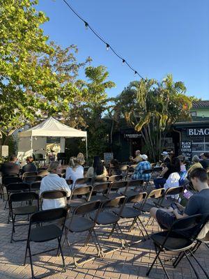 Court yard during a Author Interview