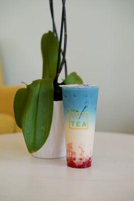 Butterfly Strawberry Milk Tea