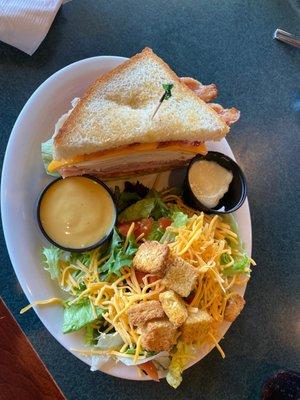 Lunch special-  1/2 club sandwich and a house salad