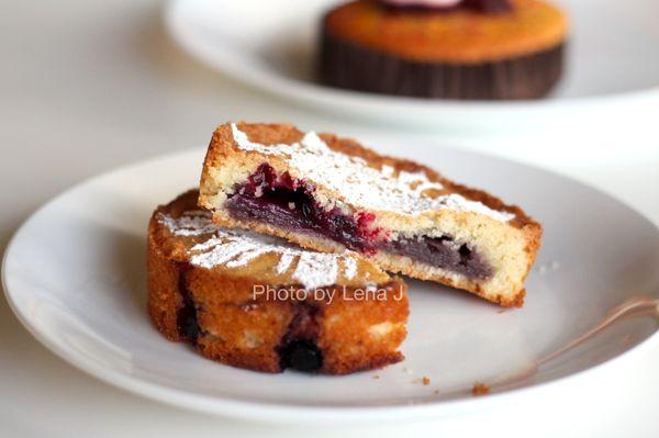 Inside of Ube And Huckleberry Basque Cake ($7) - delicious!