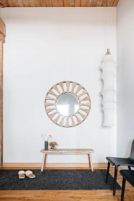 Beautiful mirror in our waiting area. Photo by Margaret Rajic.