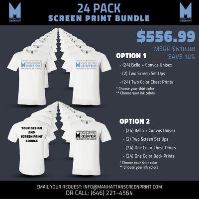 24 Pack - Screen Print Bundle