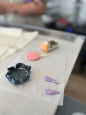 Some of the random crafts with a mix of the soft and brittle clay