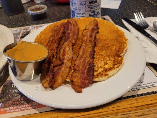 Pancake with Bacon and Peanut Butter