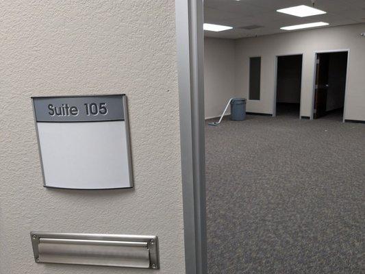 This is the suite 105 where they are supposed to be