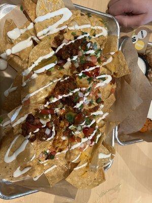 Loaded nachos with chili