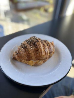 Breakfast croissant sandwich