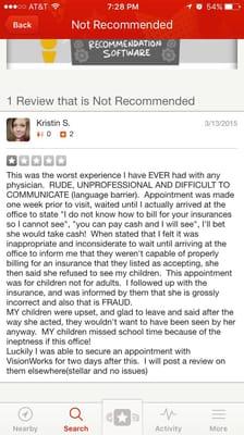 A review that Dr. MyAn T. Nguyen tried to have removed.