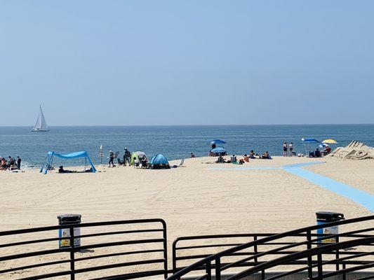 Blue wheelchair Ramp to the beach