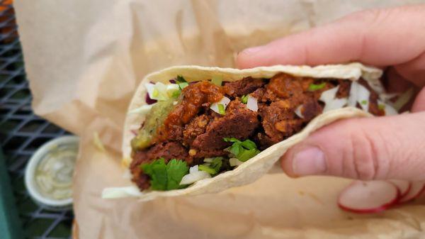 Close up of vegan tacos.