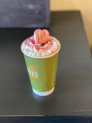 Valentine's Day special red velvet latte