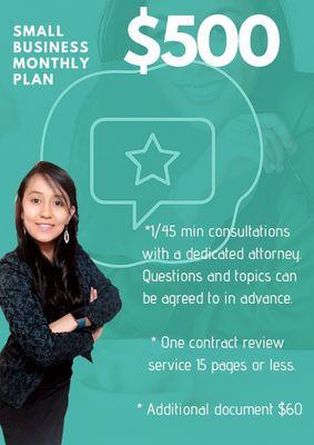 Special plan for startups who need legal counsel.