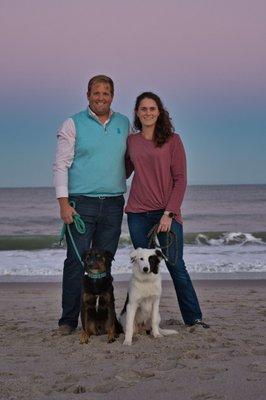 The WLC family. Dr. Ashley, her husband Dakota and their 2 dogs, Tucker and Izzy!