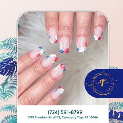 Delicate flower patterns add the perfect touch of charm and elegance to your nails. Simply beautiful!