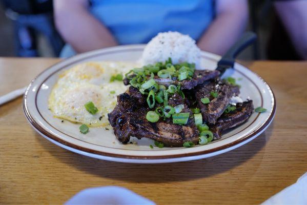 Kalbi beef and eggs