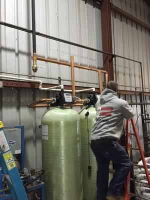 Installing a new commercial water softner