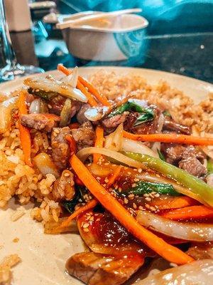 Sukiyaki steak & Fried rice