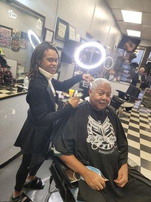 Getting my hair cut