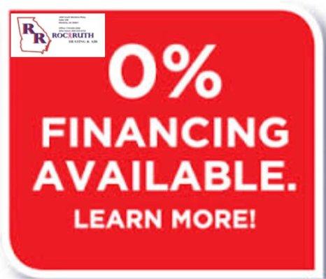 0% Financing for 60 months and reduced interest for 10 Year Financing