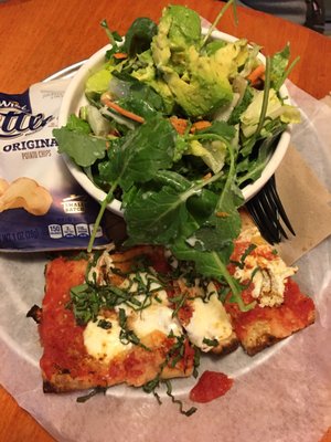 Fit salad and a margarita pizza