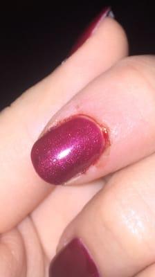 my cuticle was still bleeding when I got home :(