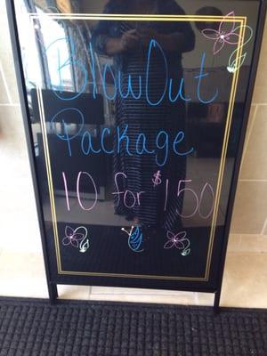 10 blowouts for $150! Great deal for summer weekends!!!