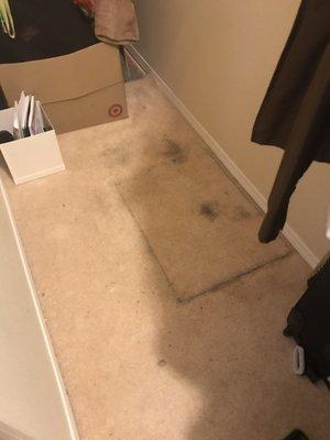 Stains and dirt from inexperienced service provider.