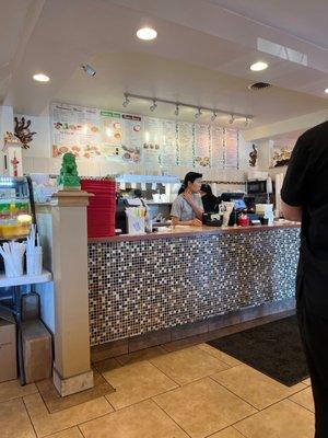 Huge menu board. Both Chinese and Vietnamese food