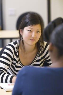 A student enjoying a Boulder GMAT prep course