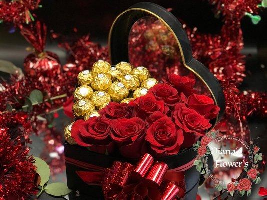 small heart rose half Ferrero rocher