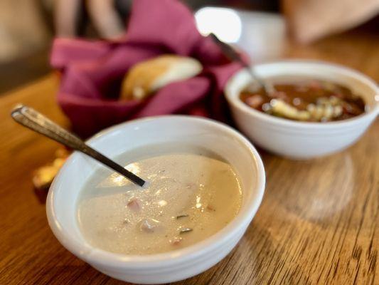 Clam chowder and minestrone