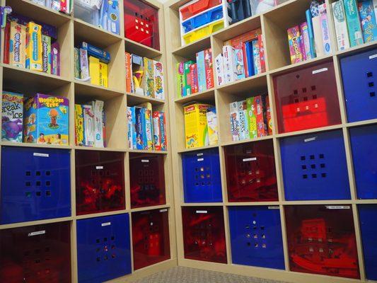 Visit the Game Room to play with a variety of toys and games.