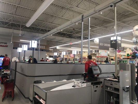 Lots of self checkouts, hardly any full service cashiers , and customer service.