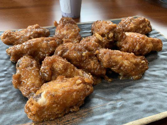 Fried chicken with teriyaki garlic