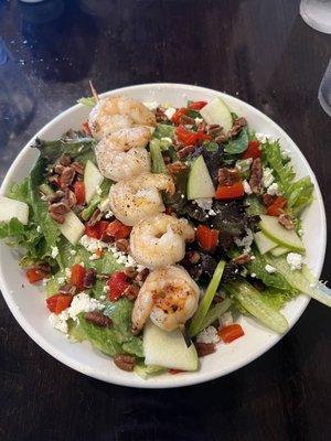 The strand salad , small size with grilled shrimp