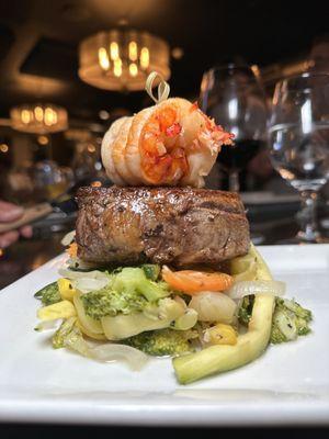 Surf and turf with lobster