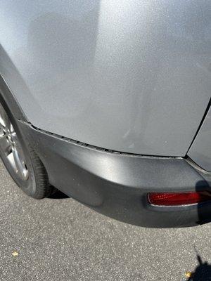 Falling bumper from accident