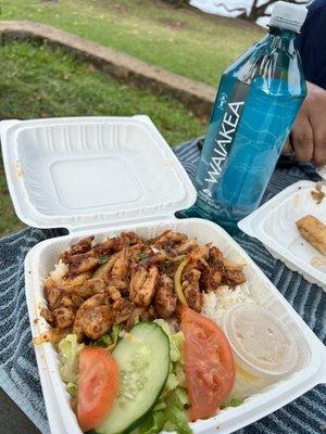 Garlic Chicken lunch plate