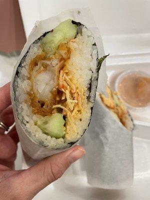 Sushi burrito- shrimp tempura