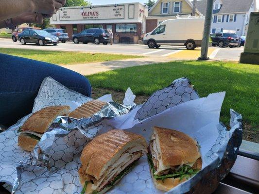 Chicket cutlet and a turkey BLT